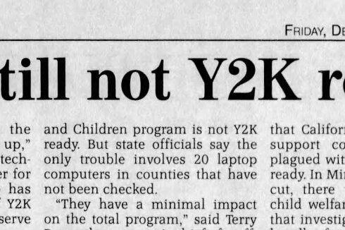a historical news clipping shows a headline and text