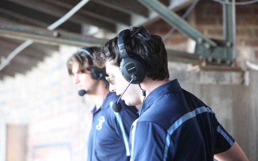 Two radio broadcasters for the Duluth Huskies