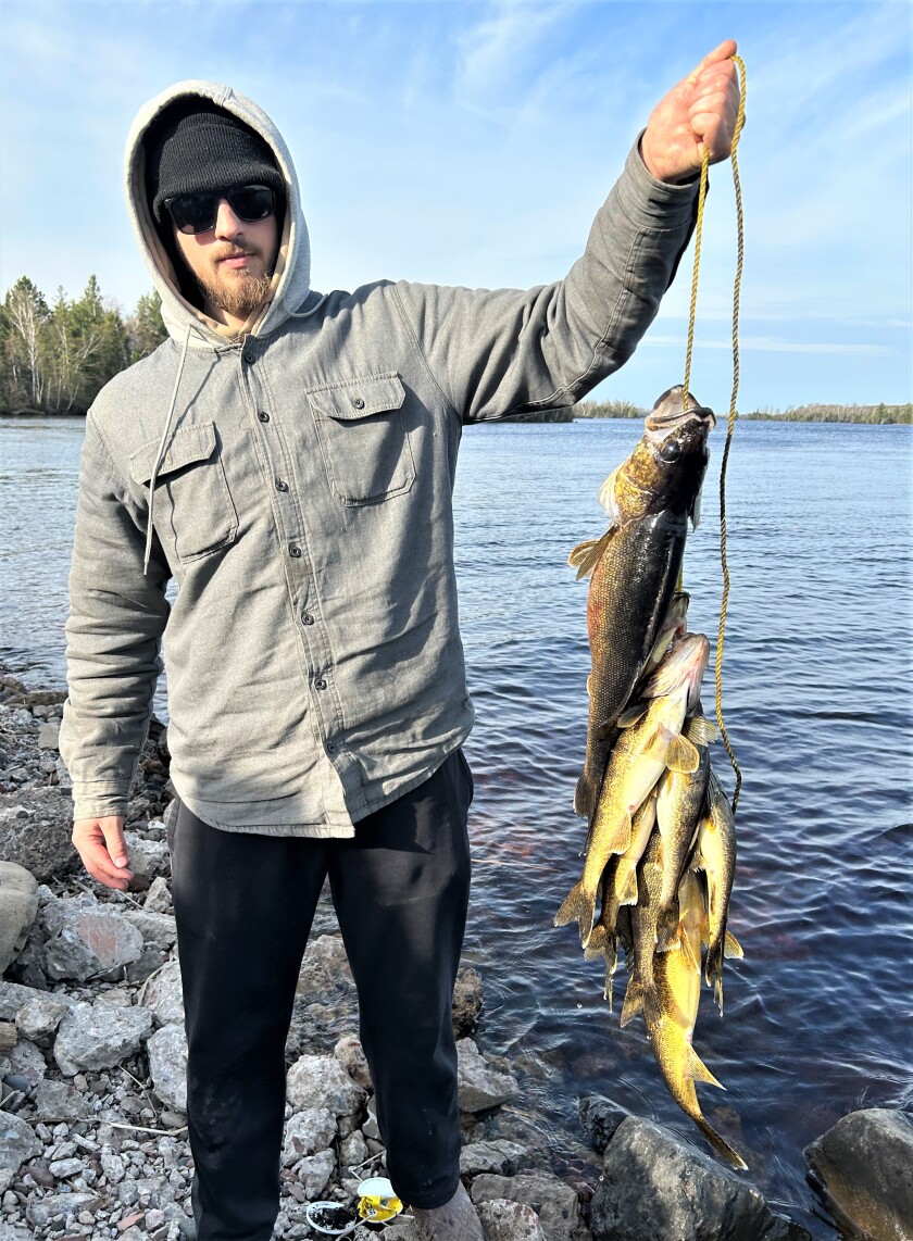 stringer of walleyes