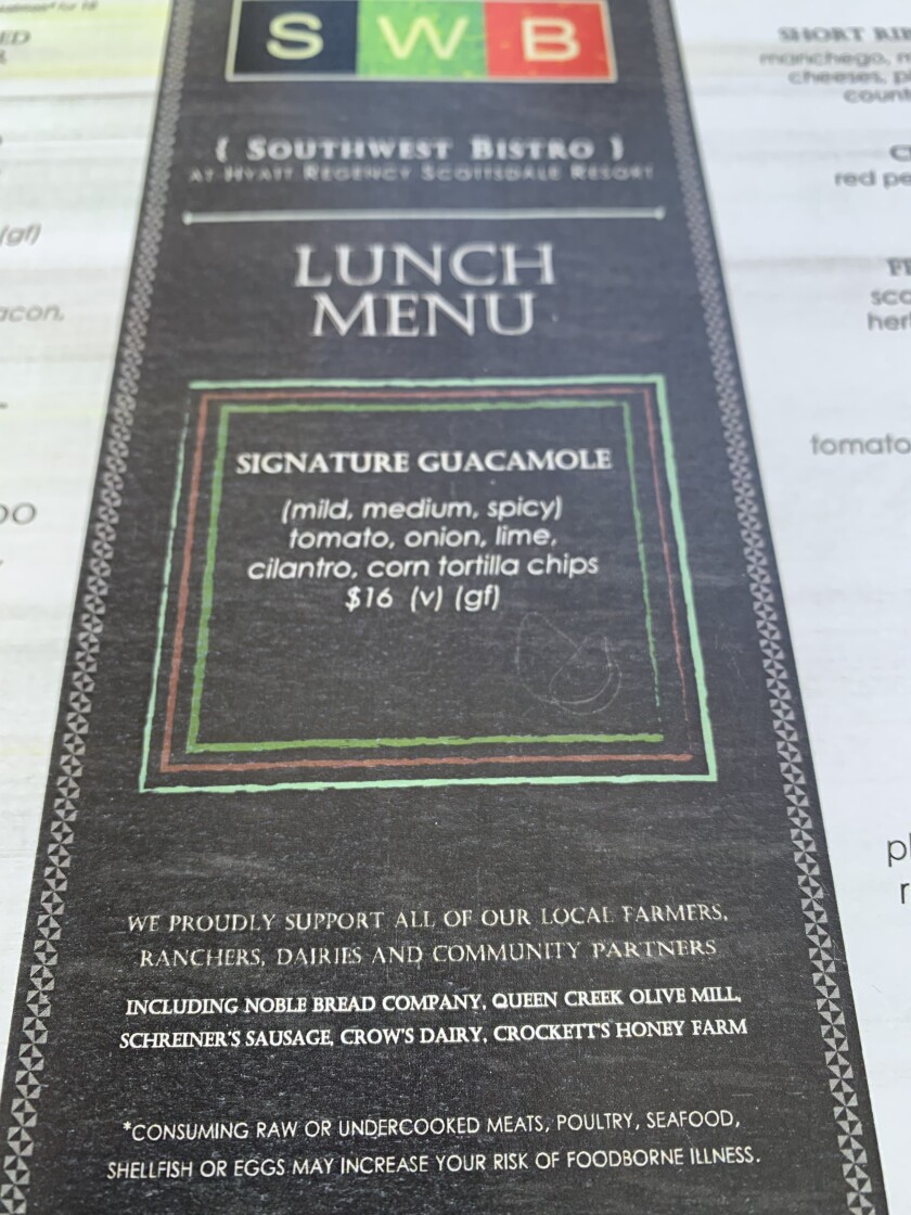 A menu includes the words, "We proudly support all of our local farmers, ranchers, dairies and community partners."