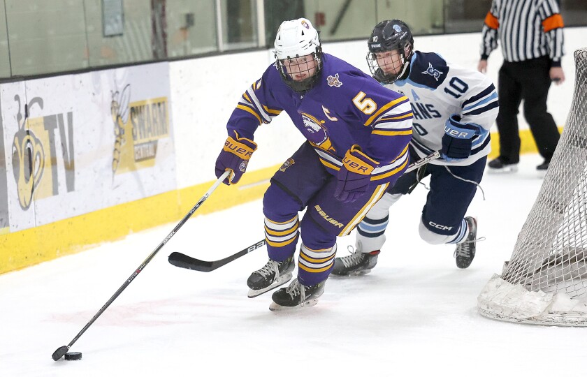 Player controls puck.