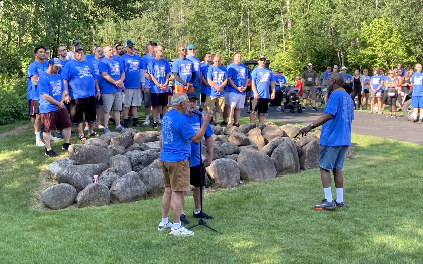 Choir performs before a race