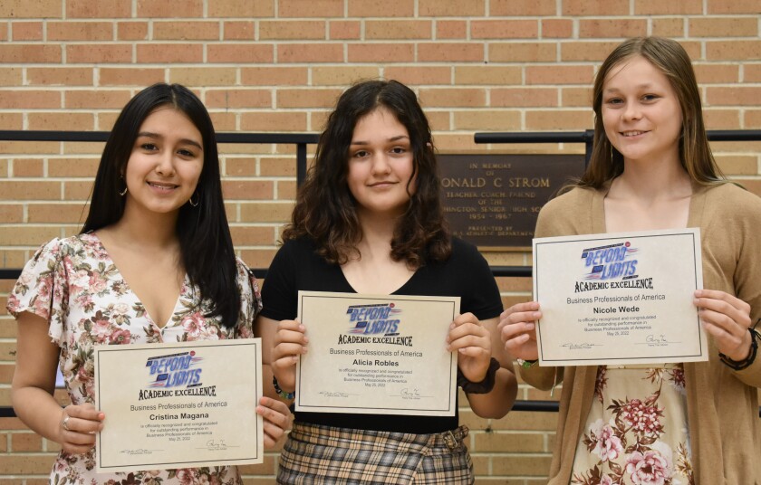 Worthington High School students in the Business Professionals of America were honored at the Worthington High School Awards Ceremony on Wednesday, May 25, 2022.
