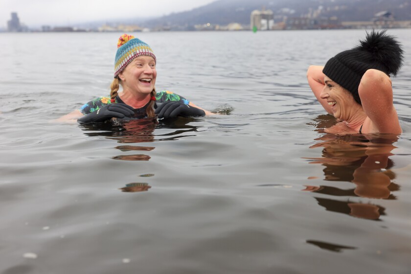 people swim in cold water in December