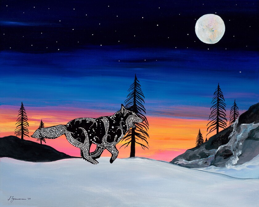 Art by Sam Zimmerman, Crane Superior, wolf