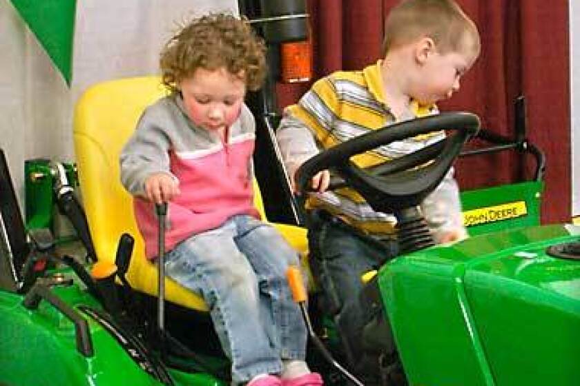 Kids on a tractor
