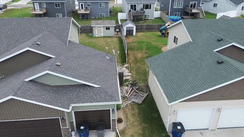 Pickup leaves trail of damage through south Moorhead neighborhood