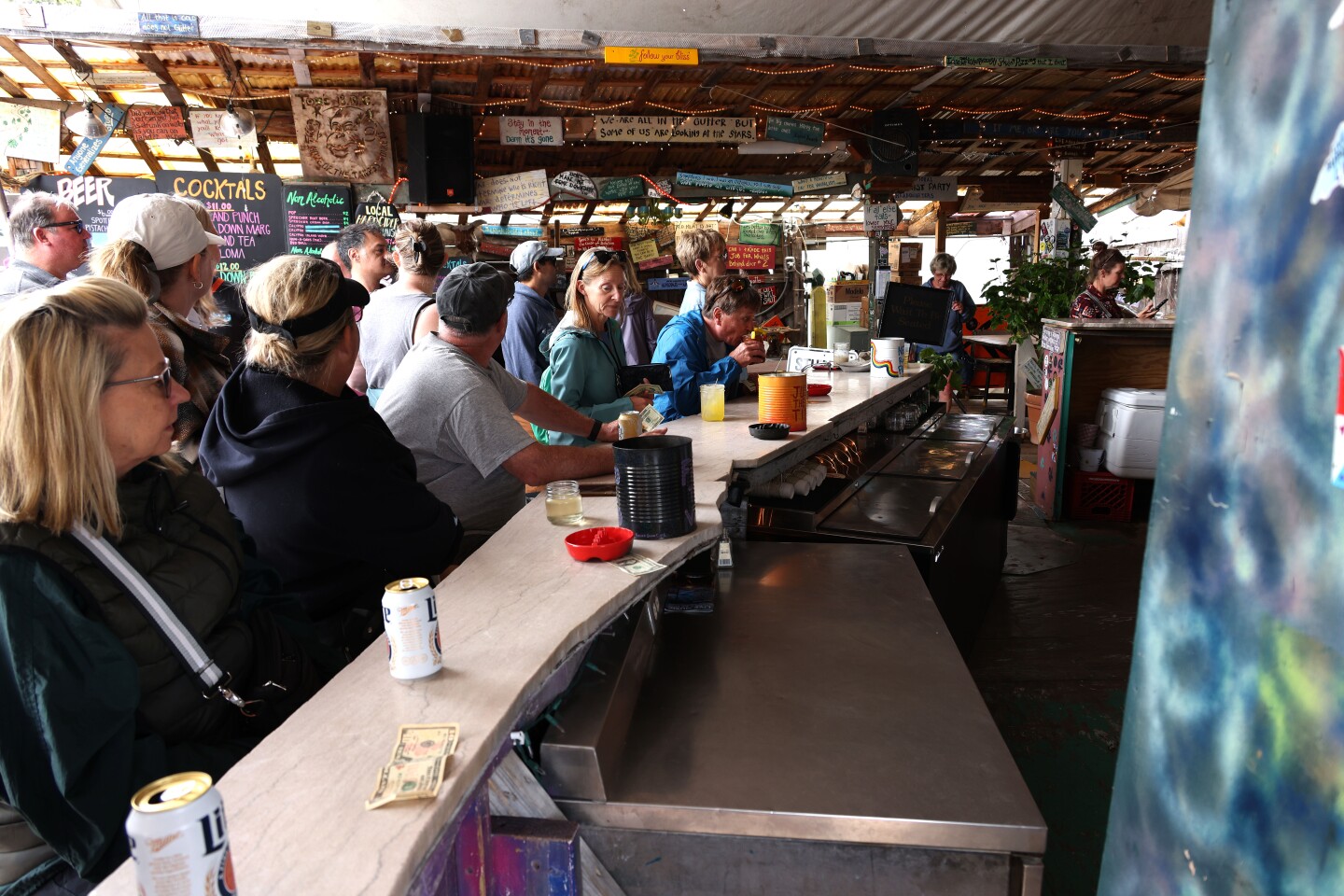 Patrons pour into cafe