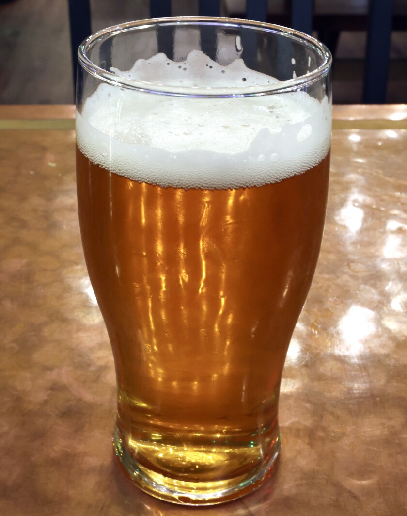 A glass of beer.