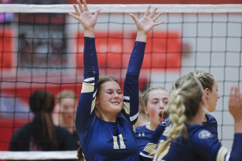 High school girls volleyball match