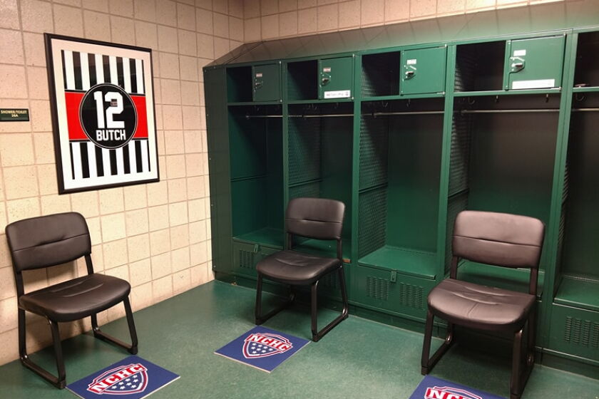 Referee Locker COLLEGE HOCKEY: North Dakota dedicates ref locker room to Butch Mosseau