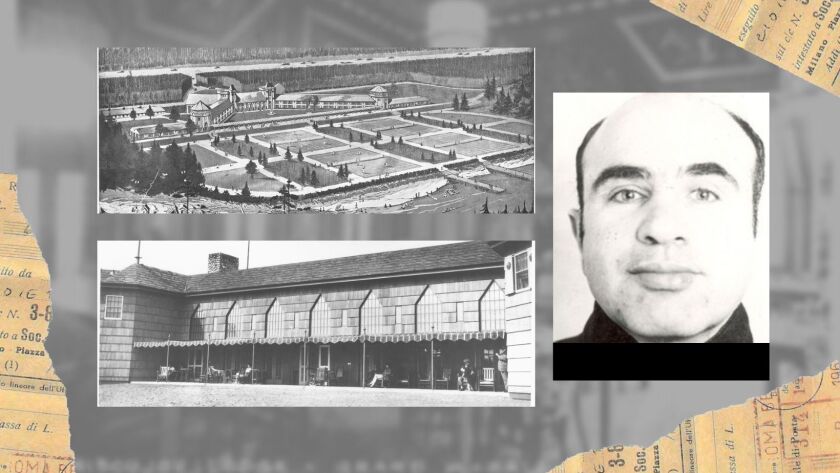 Pictured is Al Capone, along with two photos of the Naniboujou Lodge, where he is rumored to have stayed. The Lodge is located along Minnesota's North Shore. 