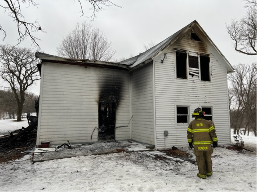 Home destroyed by fire in Colfax Township, New London March 5, 2022