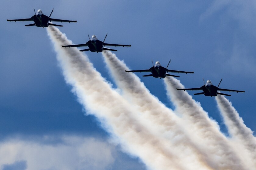 military aircraft on display at airshow