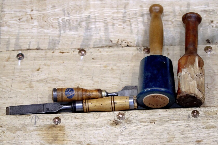 Traditional Scandinavian style rowing boat under construction.