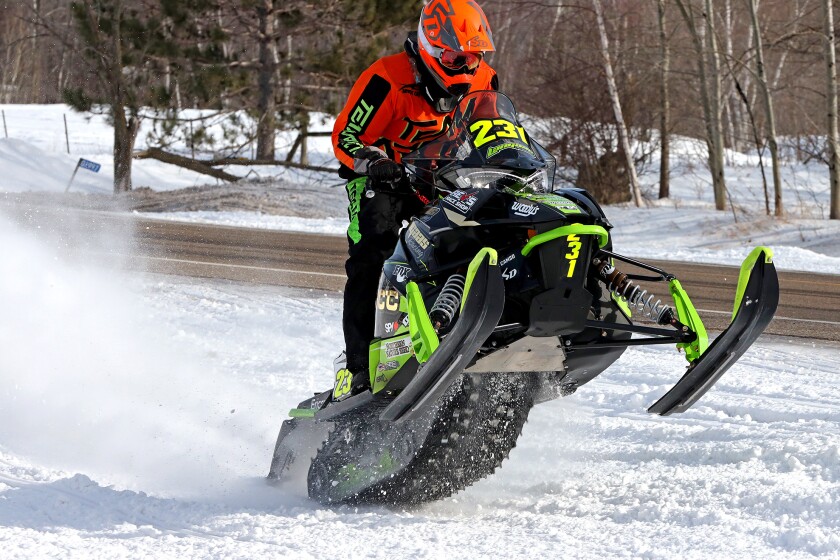 Snowmobile racing.