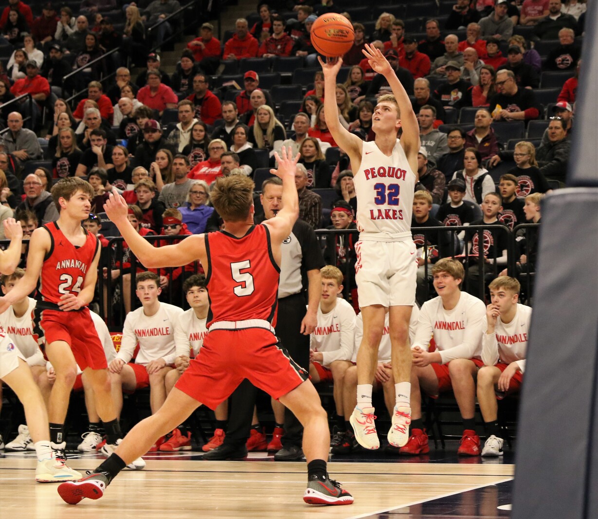 Pequot Lakes vs Annandale Class 2A State Quarterfinals Tuesday, March 22, 2022, at Target Center.