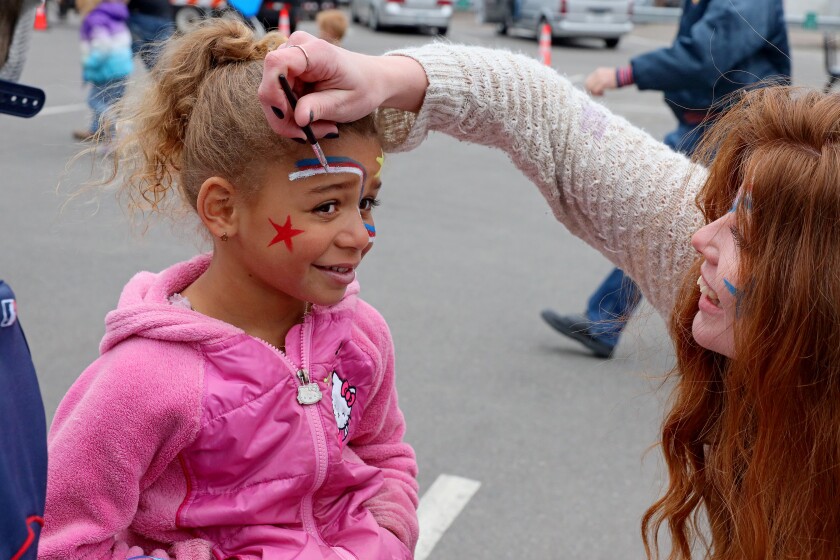 Face painting during the Armed Forces Freedom Festival in Brainerd.