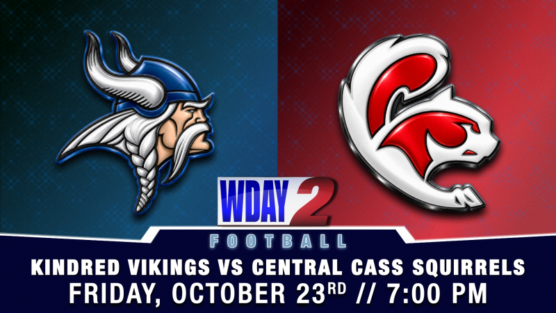 Kindred, Central Cass Football Game Set for Friday Broadcast