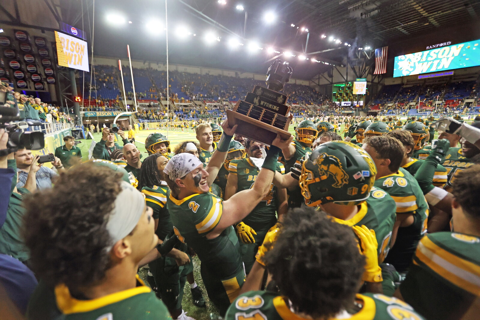 Trophy Scene Bison Game Day: Behind the scenes of Bison's new rivalry trophy ...