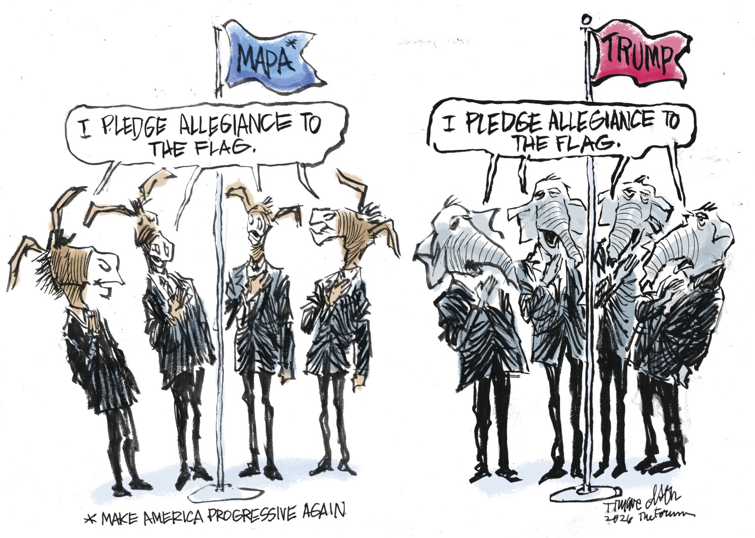 Trygve Olson cartoon: Pledge of Allegiance