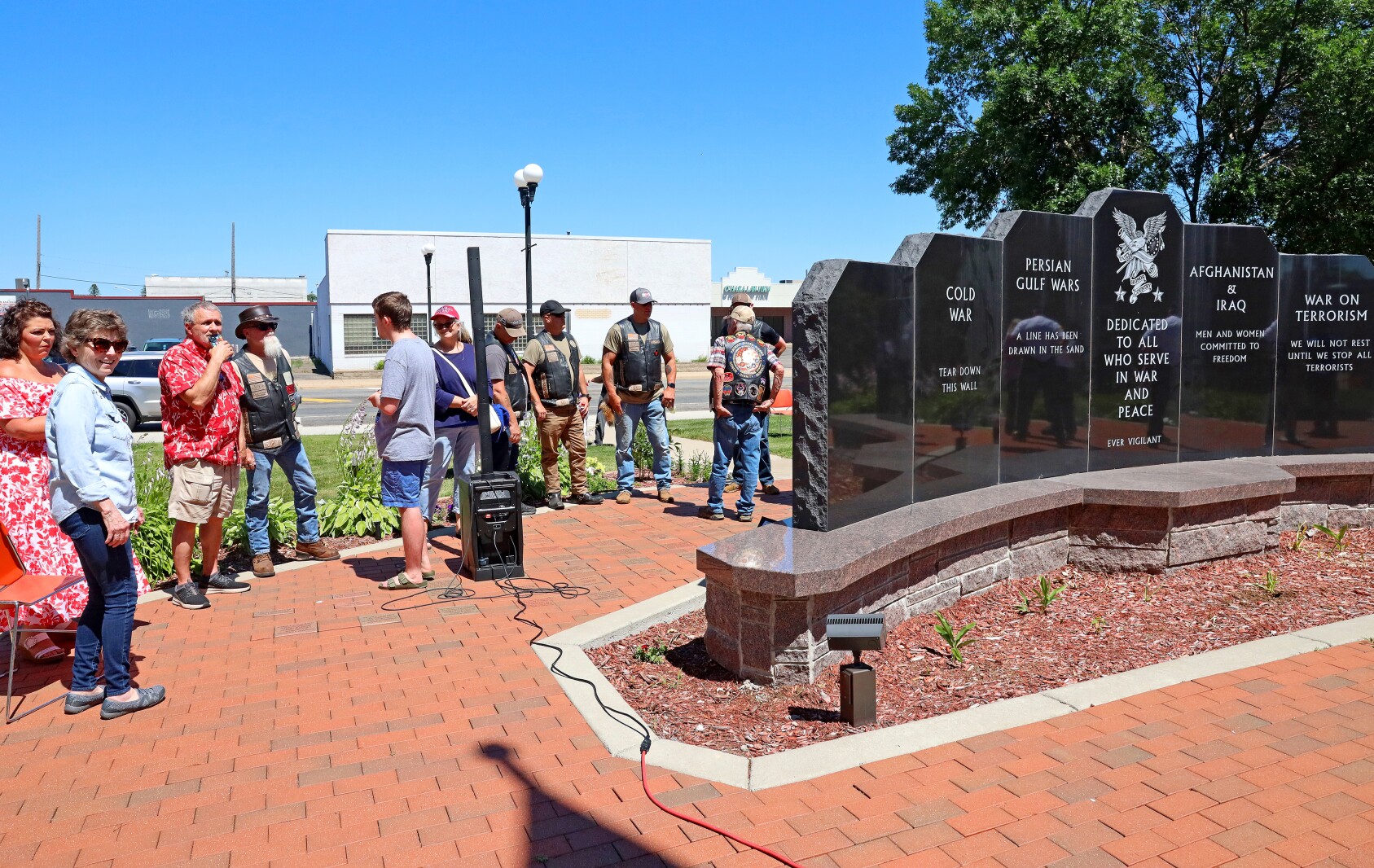 People attend the Armed Forces Veterans Tribute Day.