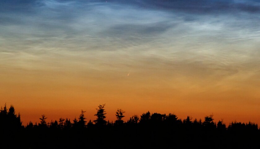 Noctilucent and comet NEOWISE Rick Klawitter July 5 2020 S
