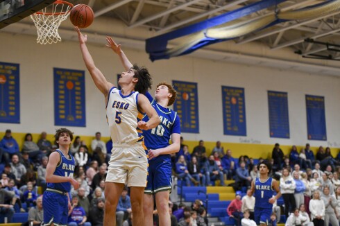 Boys playing basketball