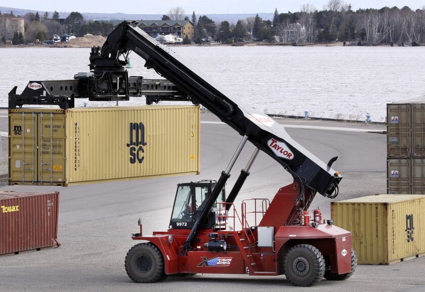 Shipping containers.