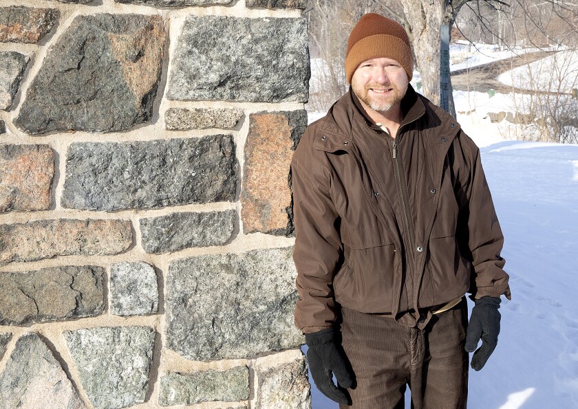 Aaron Tank, the producer and editor of The Vessel, stops for a quick photo as he strolls through Lincoln Park