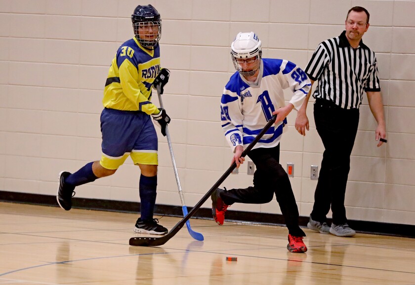 Brainerd floor hockey vs Robins