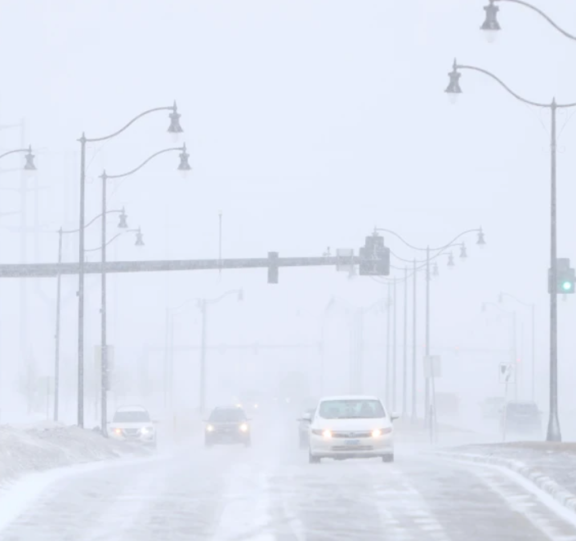 No travel advised across west central Minnesota, as blowing snow creates hazardous driving conditions