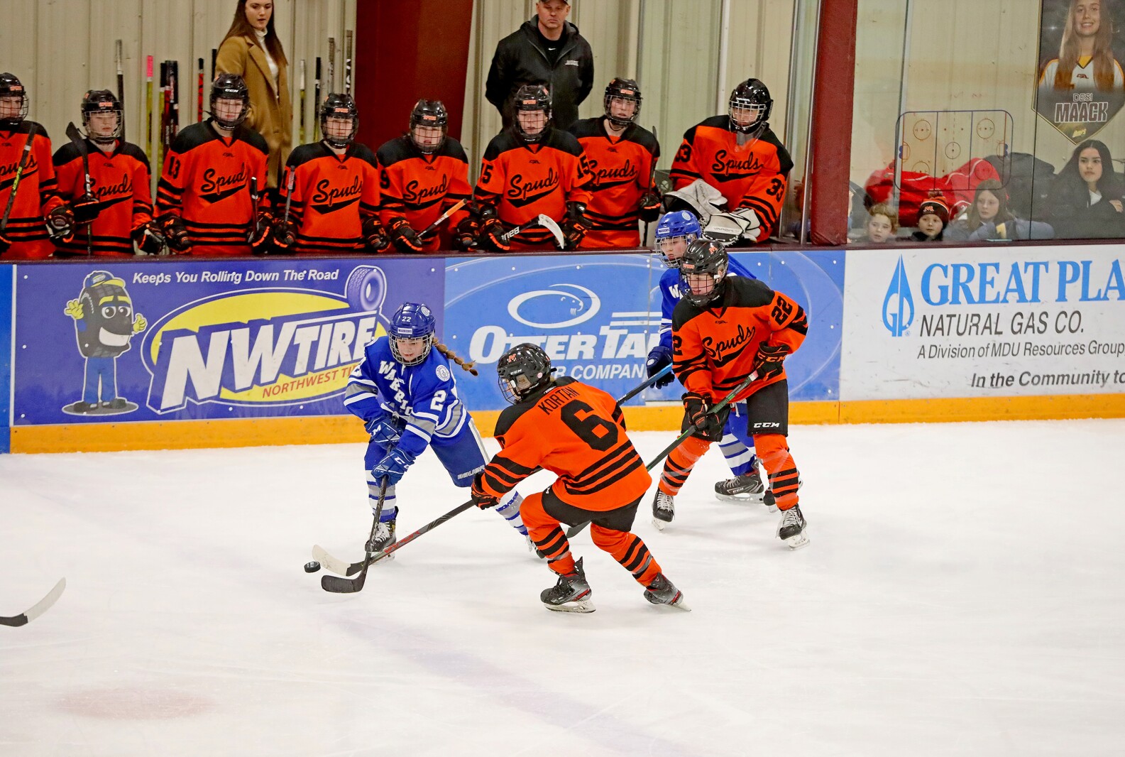 Brainerd/Little Falls girls hockey take on the Moorhead Spuds Thursday, Feb. 17, 2022, during the Section 8-2A Section Final in Fergus Falls.