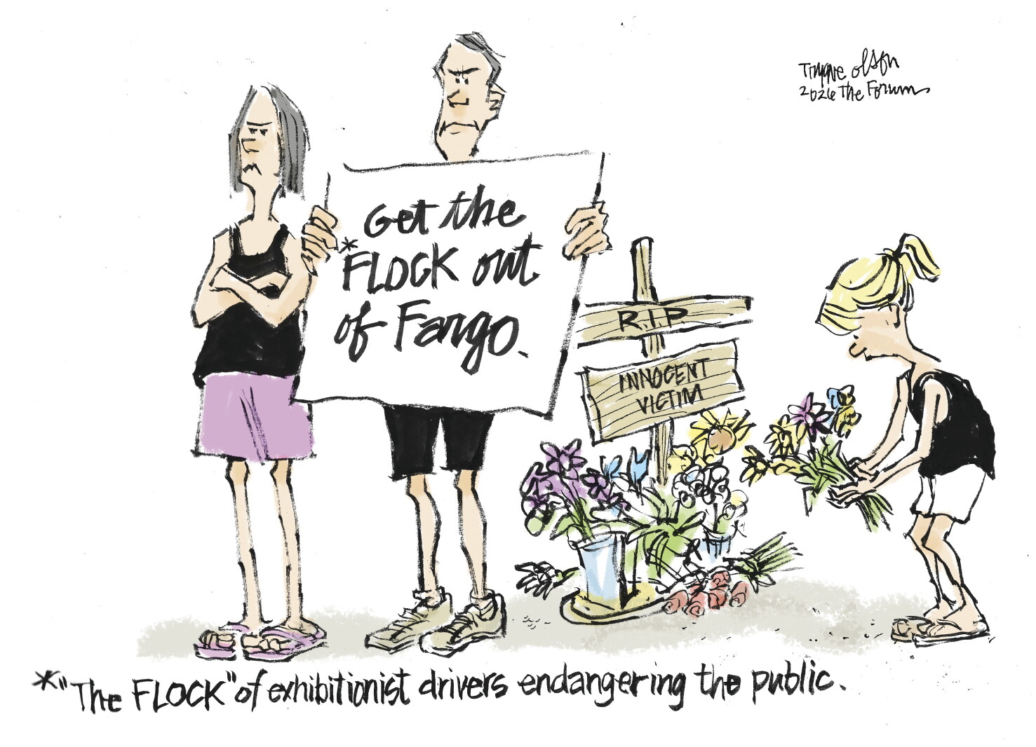 Trygve Olson cartoon: The Flock