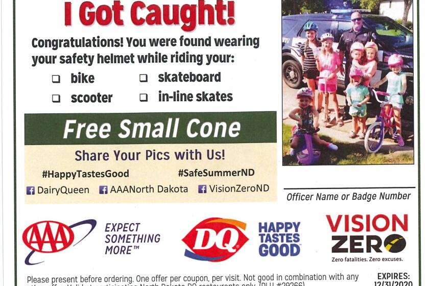 DPD, AAA reward kids for wearing helmets - The Dickinson Press | News, weather, sports from Dickinson North Dakota DPD, AAA reward kids for wearing helmets - The Dickinson Press | News, weather, sports from Dickinson North Dakota