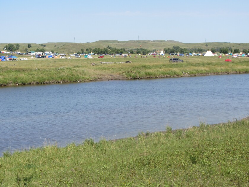 Aerial photograph taken Saturday, August 20, 2016 over protest camp on the Standing Rock Indian Reservation in North Dakota. Camp shown is called the Seven Councils Camp or the Overflow Camp. There is another much smaller camp that has been occupied since April and called the Camp of Sacred Stones. The people who are in the camps are protesting construction of the Dakota Access Pipeline. Tom Stromme / Bismarck Tribune