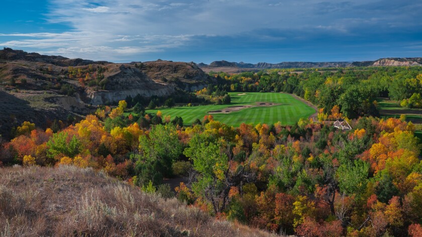 Bully Pulpit Golf Course, pictured, is undergoing some construction with its cart path, and is about 60% completed. The course will still be open for play by mid May, with 18 holes.