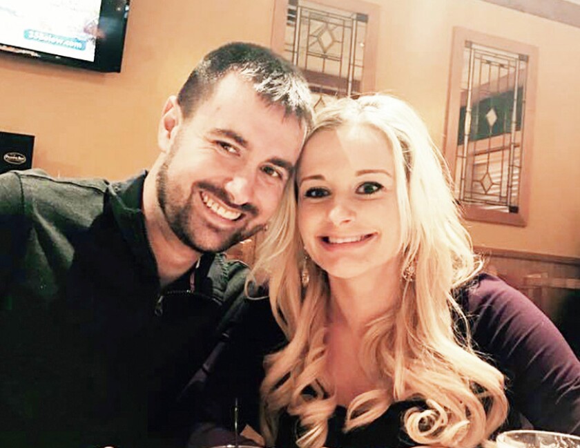 Miles Weske and his fiance Brooklyn Weber enjoy a night out at Prairie Bay Grill in Baxter, Minnesota shortly before Christmas. In September, Weske was involved in a medical helicopter crash that almost cost him his life. (Contributed)