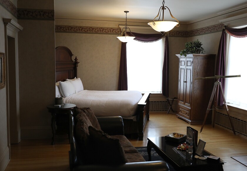 The Terrace Suite is ready for guests during a tour of the Cotton Mansion