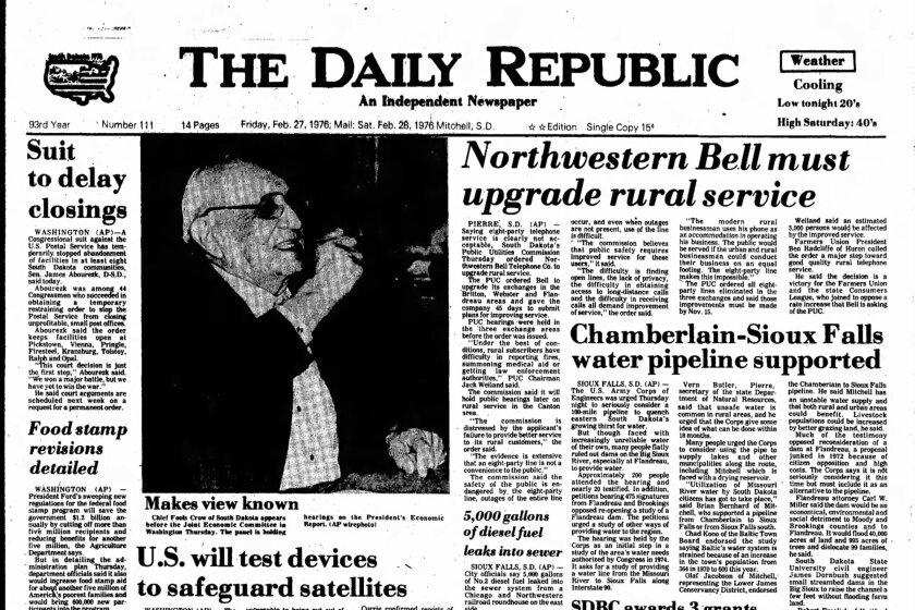 America 250: 50 years ago today - February 27, 1976 - Mitchell Republic ...