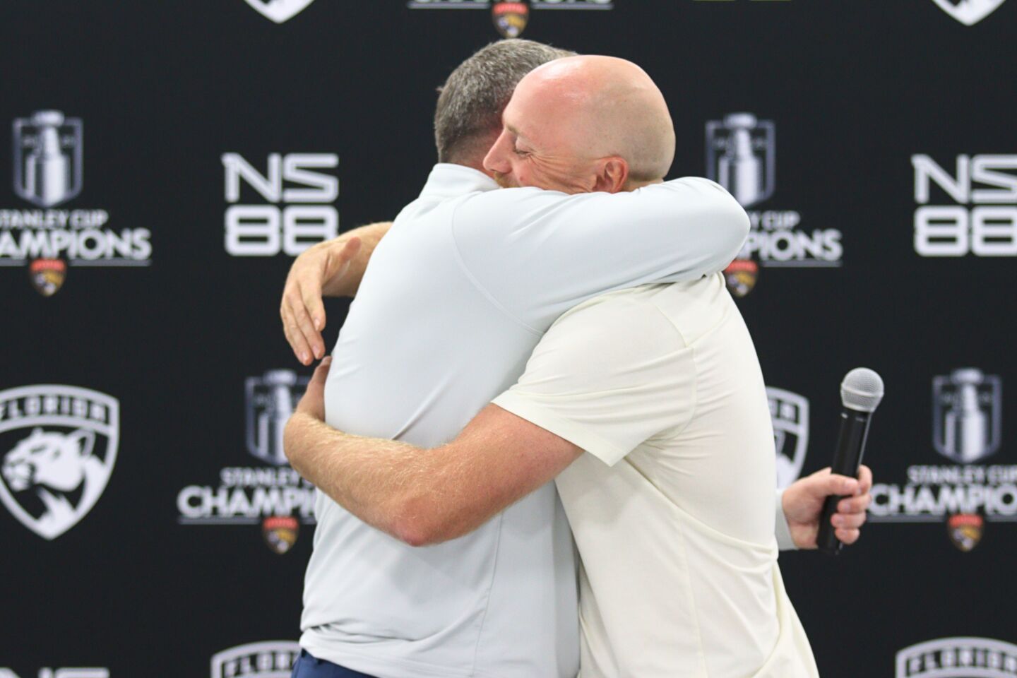 082525 Eric Johnson Nate Schmidt Embrace Stanley Cup St. Cloud 7
