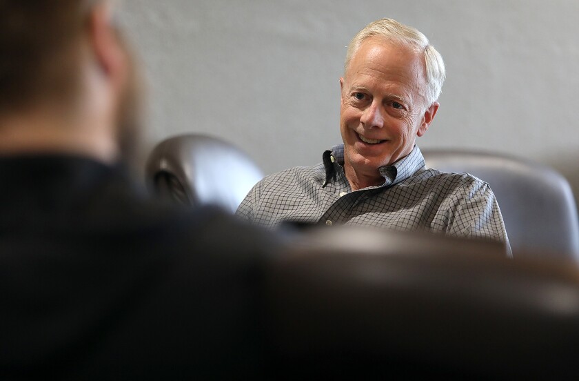 New Minnesota Duluth Chancellor David McMillian smiles as he answers questions