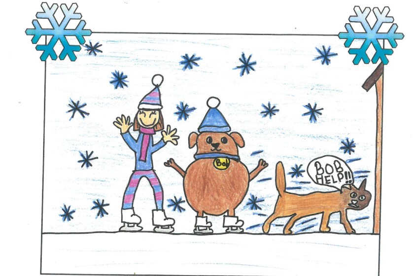 Let’s go ice skating. Weather drawing by Alexis Blume of Mrs. Johnson’ fifth-grade class at Forestview Middle School.