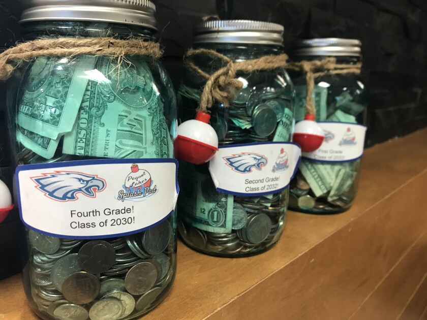 Jars of money for Pequot Lakes splash pad.jpeg