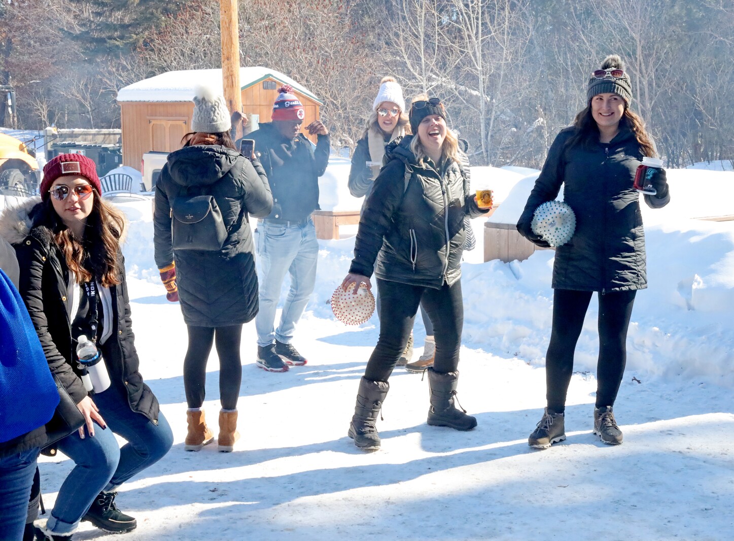 People enjoy the Gull Lake Frozen Fore event.