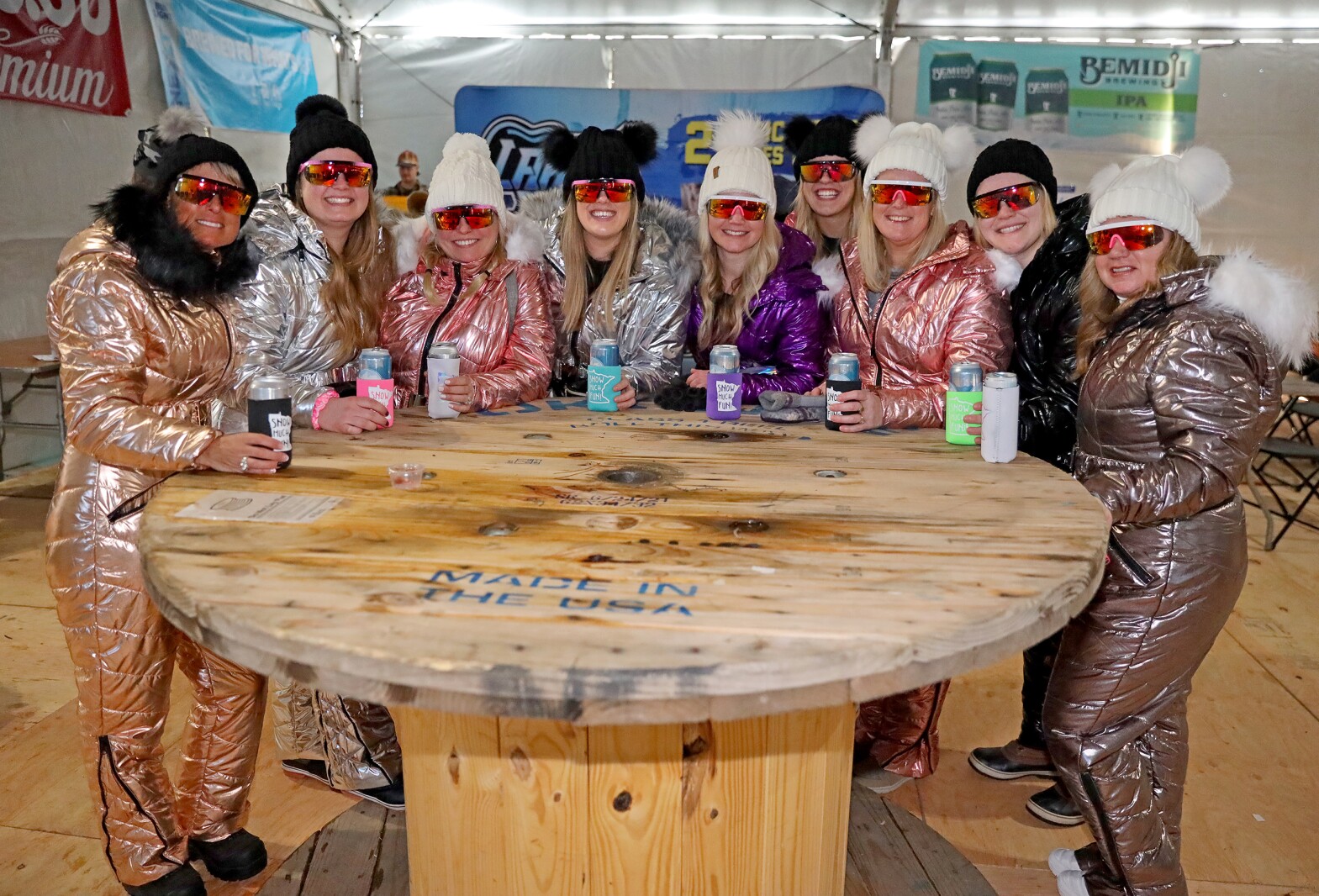 People enjoy the Gull Lake Frozen Fore event.