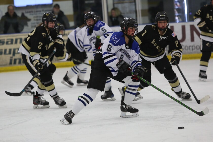 Proctor-Hermantown's Hanna Graves handles the puck.