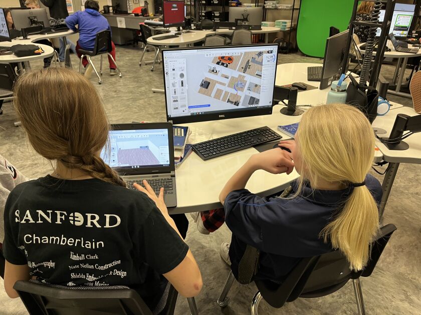 Students on computers