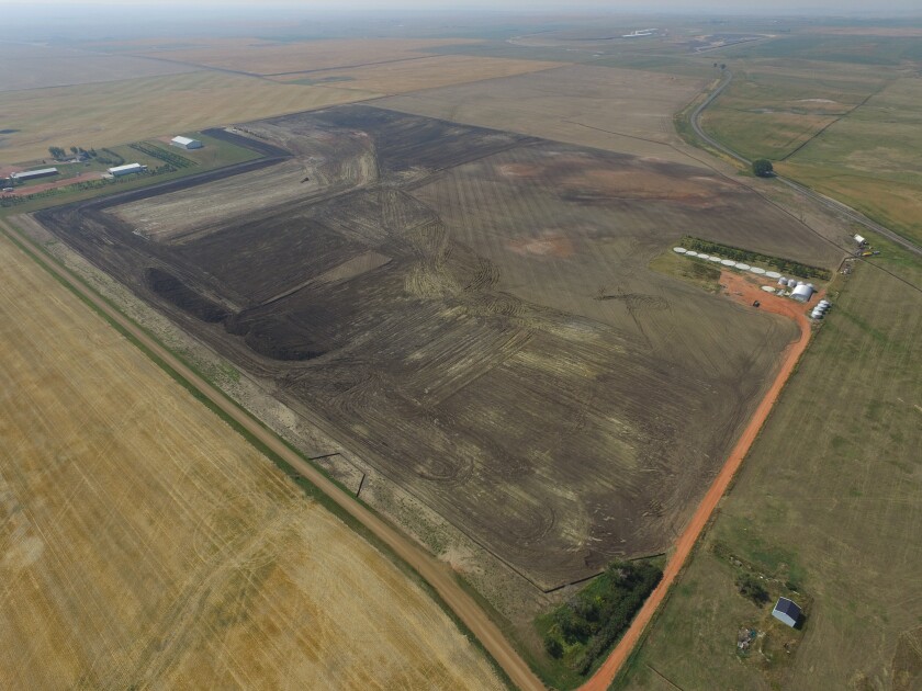 In less than two years, this patch of dirt is expected to be transformed into an oil refinery. Courtesy of Meridian Energy Group