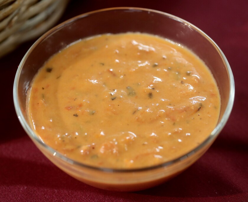 Tomato basil soup is one of the new concessions at Amsoil Arena. Bob King / rking@duluthnews.com